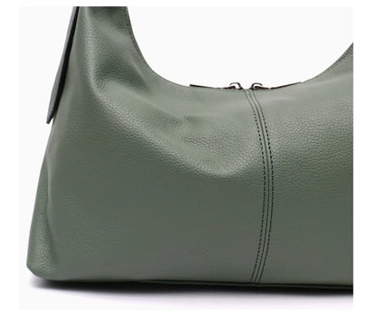 Luxury Women Cowhide Crossbody Bag Large Casual Shoulder Purse Wide Strap Handbag Female Daily 100% Genuine Leather Hobo Sack