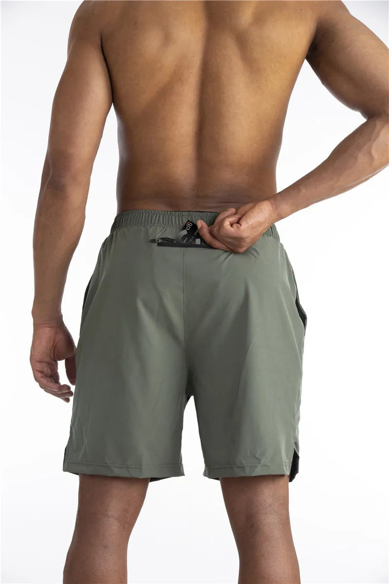 Running Shorts Men 2 in 1 Sports Jogging Fitness Shorts Training