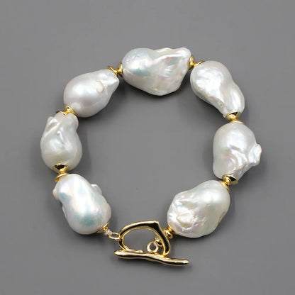 GG Natural Freshwater Cultured White Keshi Baroque Pearl Necklace Bracelet Earrings Sets For Women Lady Fashion