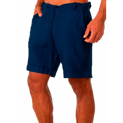 Summer Fashion Mens Linen Shorts Men Cotton Beach Short  New Wild Leisure Loose Solid Cargo Shorts for Men Sweatshorts