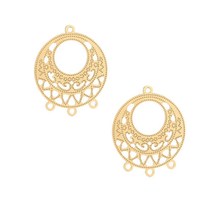 4pcs Gold Stainless Steel Filigree Earring Charm Pendants Connectors for Earring DIY Jewelry Making Supplies wholesale