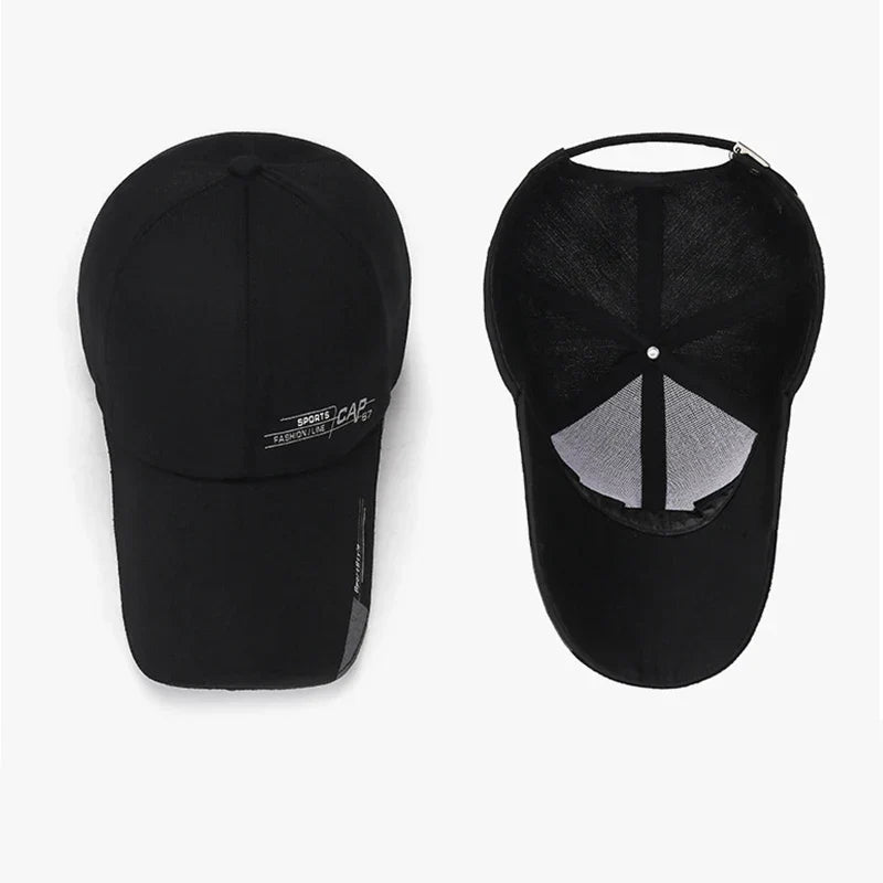 2024 Fashion Line Baseball Cap For Men Sports Cap Hat Fish Outdoor Long Visor Brim Shade Snapback Sun Hat Women's Summer Hat
