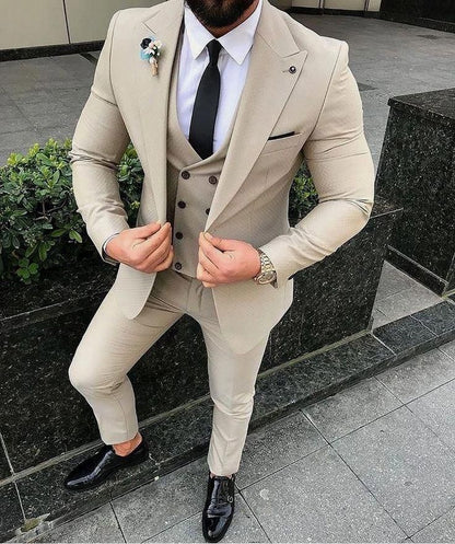 Ternos Masculinos de Baile Smoking Slim Fit 3 Peças Ternos de Casamento para Noivos