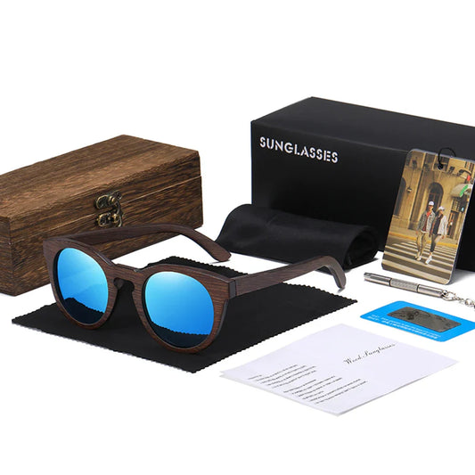 Desgin Spring New Style 100% Bamboo Polarized Sunglasses Men Women Fashion Glasses UV400 paper Box 8240