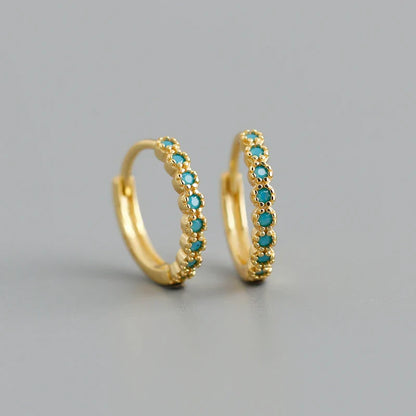 New Arrival Fashion Korean Blue Zircon Spike Geometric Stud Earrings for Women Real 925 Sterling Silver Gothic Jewelry