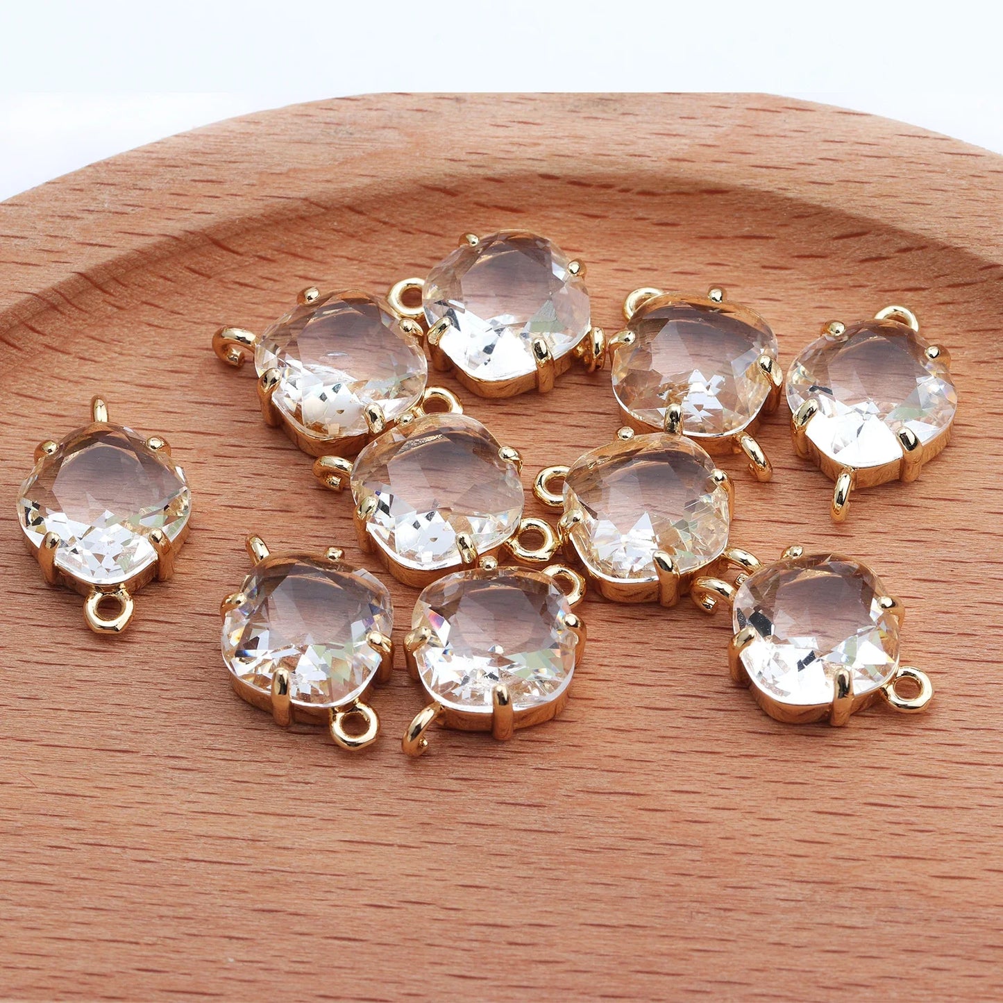 10pcs/lot,M438,jewelry accessories,diy bracelet,copper metal,hand made,glass pendant,charms,jewelry making,diy earring