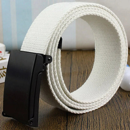 Fashion New Unisex Trousers Belts Canvas Belt metal buckle Men Women Boys Jeans belts Candy Colors Top quality120cm luxury belts