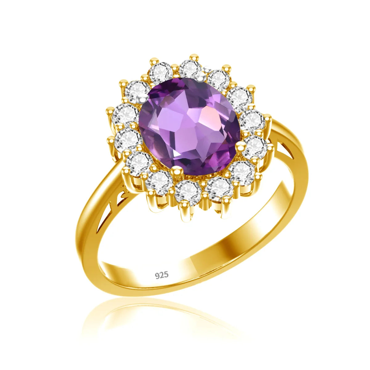 Princess Diana Gold Emerald Ring Women Oval Stone 8*10mm Trending Victoria Jewelry luxury Engagement Gift High Quality