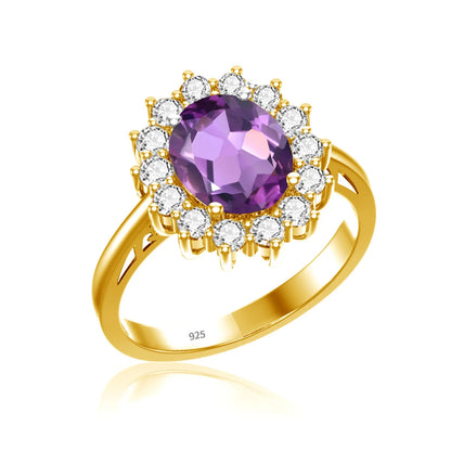 Princess Diana Gold Emerald Ring Women Oval Stone 8*10mm Trending Victoria Jewelry luxury Engagement Gift High Quality