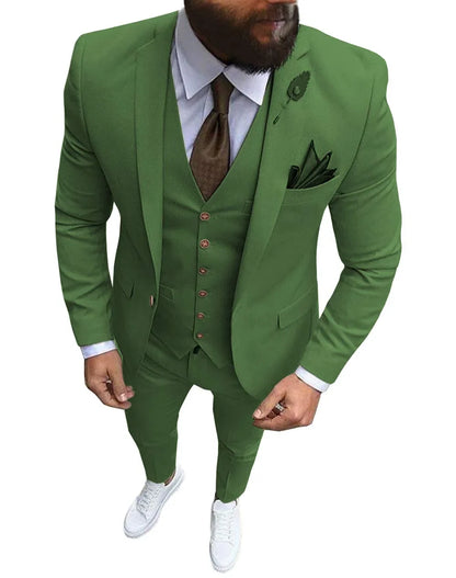 Ternos Masculinos de Baile Smoking Slim Fit 3 Peças Ternos de Casamento para Noivos