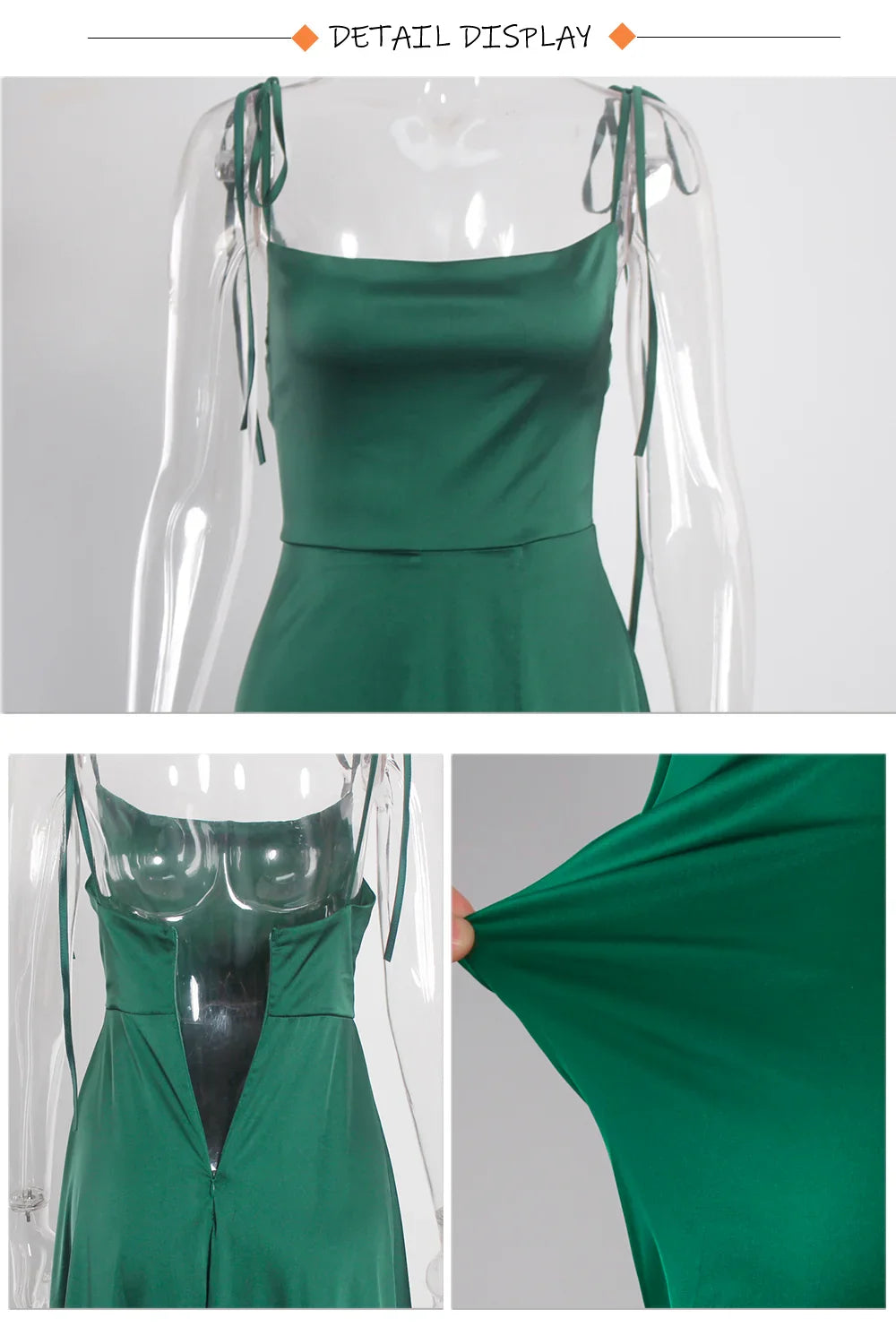 Sexy Mint Backless LaceUp Bridesmaid Dress Evening Gown Green Satin Slip Slit Leg Square Neck Wedding Party Long Dresses
