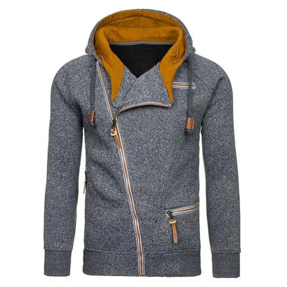 New Hoodie Men 2025 Autumn Casual Solid Long Sleeve Mens Hoodies Sweatshirts Slim Zipper Hoody Sweatshirt Men Hooded Streetwear