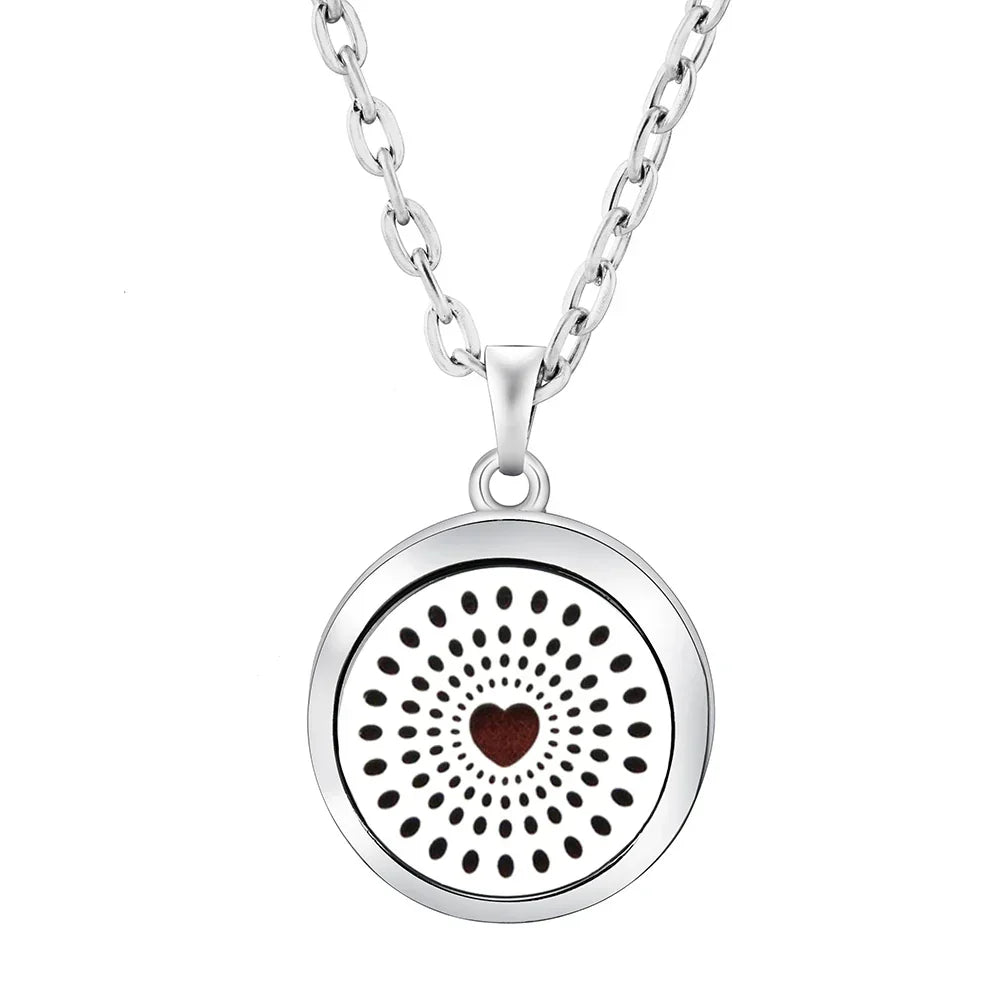New Stainless Steel Fashion Tree Of Life  Aromatherapy Necklace Essential Oil Diffuser Perfume Locket Pendant Women Jewelry Gift