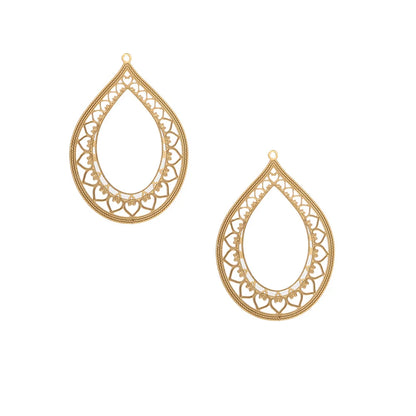 4pcs Gold Stainless Steel Filigree Earring Charm Pendants Connectors for Earring DIY Jewelry Making Supplies wholesale