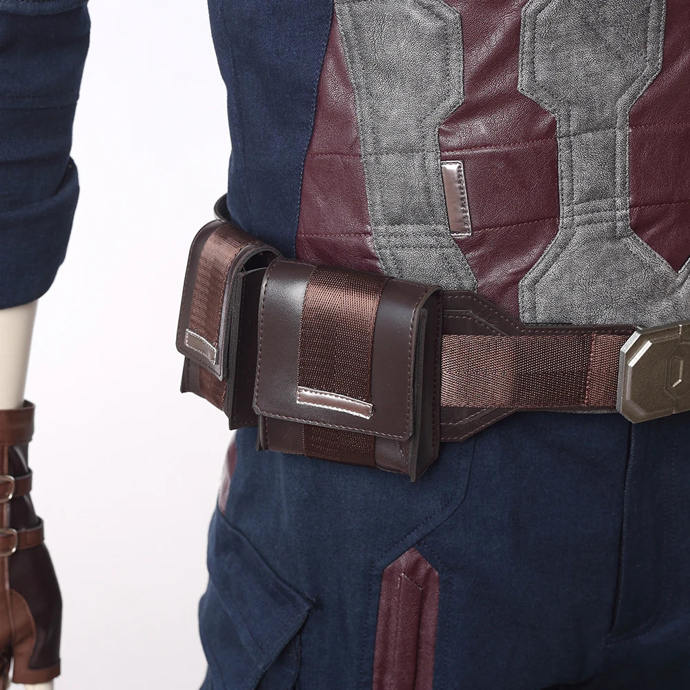 Movie Infinity War Superhero Captain Steve Rogers Cosplay Costume Men Outfit for Adult Men Halloween Uniforms Free Custom Made