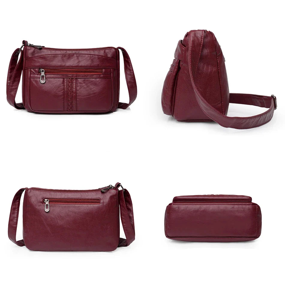 Fashion All-match Solid Color Messenger Bag High Capacity Womens Shoulder Bags 2021 New High Quality Pu Leather Women Handbag