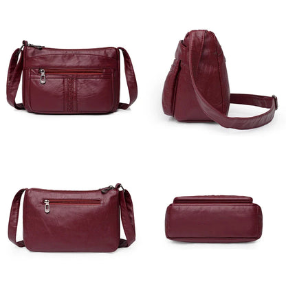 Fashion All-match Solid Color Messenger Bag High Capacity Womens Shoulder Bags 2021 New High Quality Pu Leather Women Handbag