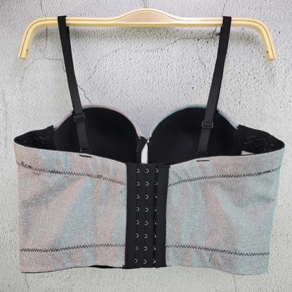 S M L XL 2XL 3XL Fashion Mesh Push Up Bralet Women's Corset Bustier Bra Night Club Party Sexy Cropped Top Vest fashion AW514