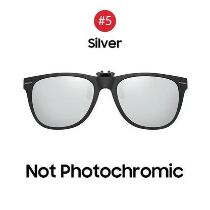 Men Photochromic Polarized Lens Flip Up Clip on Sunglasses Women Driving Sun Glasses with Clips 2026 Trending Product