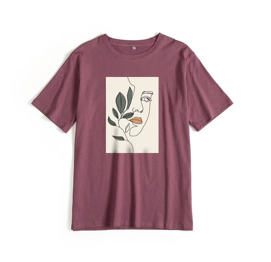 Gothic Graphic T Shirt Women 2023 Summer New Oversized Cotton Tees Casual Aesthetic Character Printed O Neck Tops
