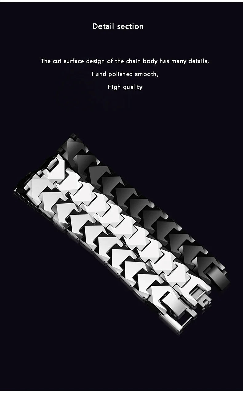 Tungsten Links Bracelets for Men Women Couples High Polished Inlay Health Magnetic Stones Three Color, Customized