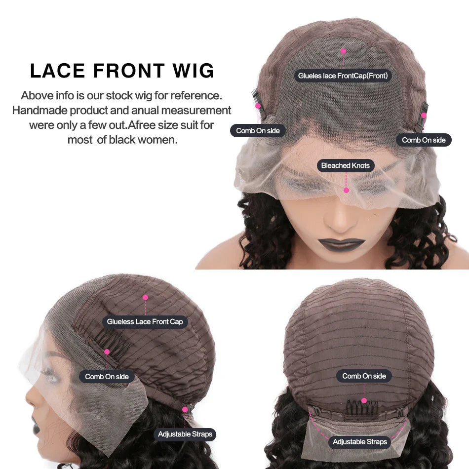 34 36inch Hd 13x4 13x6 Curly Wigs Deep Wave Frontal Wig Brazilian Curly Human Hair Wig Loose Water Wave Wig For Women