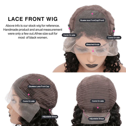 34 36inch Hd 13x4 13x6 Curly Wigs Deep Wave Frontal Wig Brazilian Curly Human Hair Wig Loose Water Wave Wig For Women