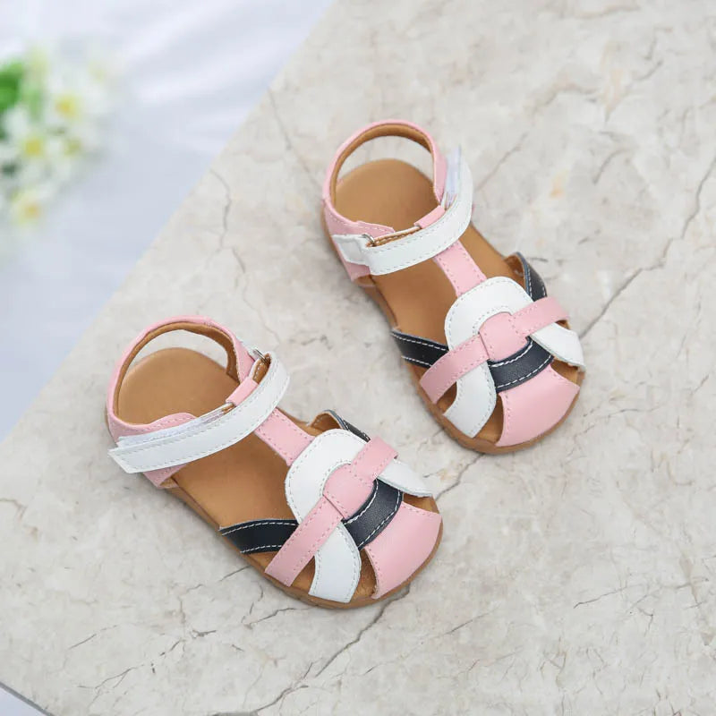 Girl Sandals kids closed toe princess shoes for summer 3-7years older