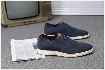 Male Sneakers Summer Knitted Mesh Casual Shoes Lightweight Casual Shoes Breathable Walking Footwear Shoes For Men