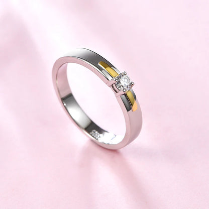 2020 New Couple Wedding Rings 925 Silver Round Brilliant Cut Diamond Test Past D Color Moissanite Engagement Ring for Men Women