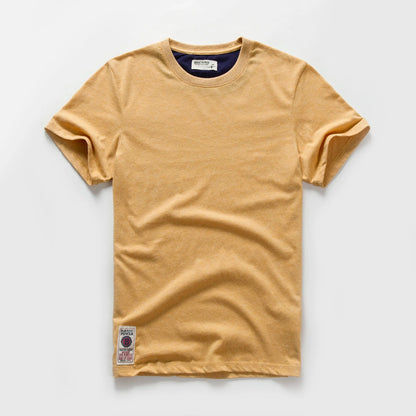 Men's T-shirt Cotton Solid Color t shirt Men Causal O-neck Basic Tshirt Male High Quality Classical Tops