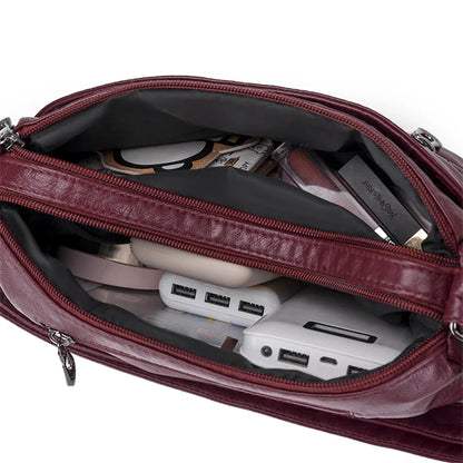 Fashion All-match Solid Color Messenger Bag High Capacity Womens Shoulder Bags 2021 New High Quality Pu Leather Women Handbag