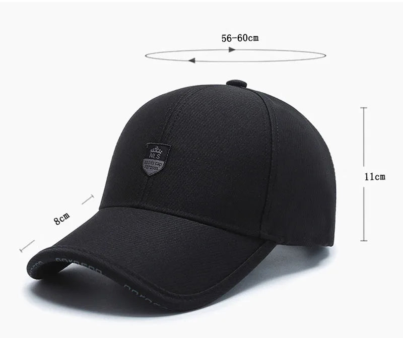 Men Fashion Wild Sunshade Sun Protection Black Baseball Cap For Winter Women Sport Cotton Warm Hats Male Kpop Bone Unisex C35