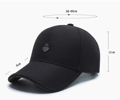 Men Fashion Wild Sunshade Sun Protection Black Baseball Cap For Winter Women Sport Cotton Warm Hats Male Kpop Bone Unisex C35