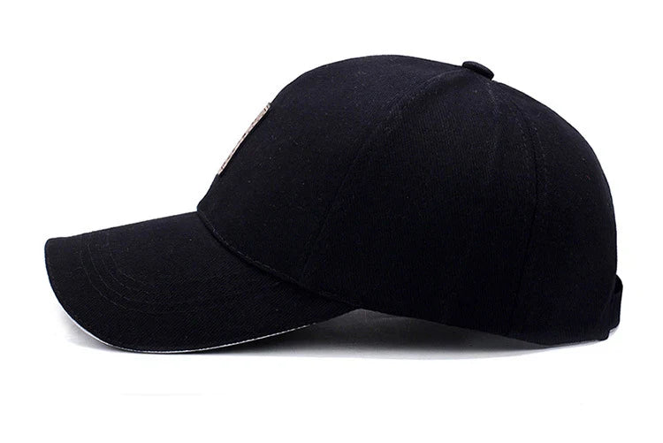 Men Structured Baseball Cap Solid Cotton Snapback Spring Autumn Women Label Stick