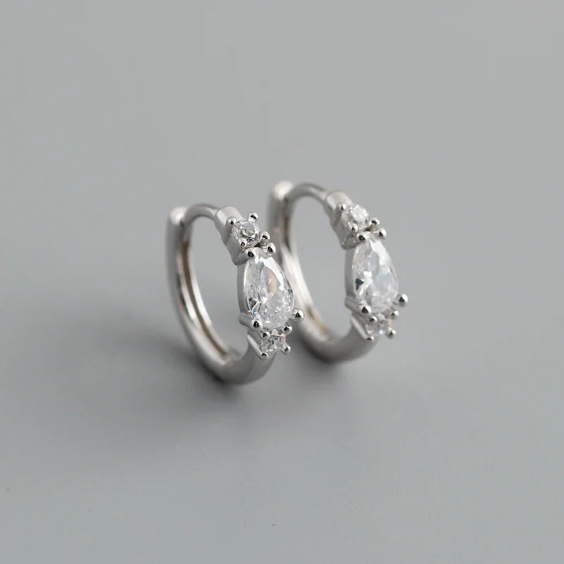 New Arrival Fashion Korean Blue Zircon Spike Geometric Stud Earrings for Women Real 925 Sterling Silver Gothic Jewelry