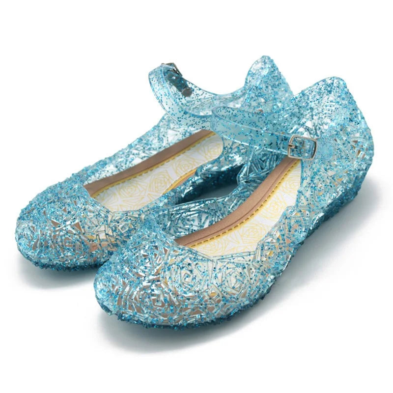 Elsa Costumes Flats Shoes Snow Queen Princess Birthday Sandals for Girls Toddler Kids