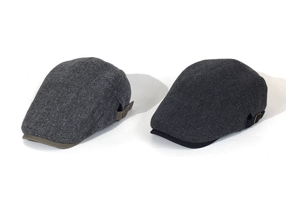 Big Size Newsboy Cap Men Winter Wool Thick Warm Vintage Herringbone Casual