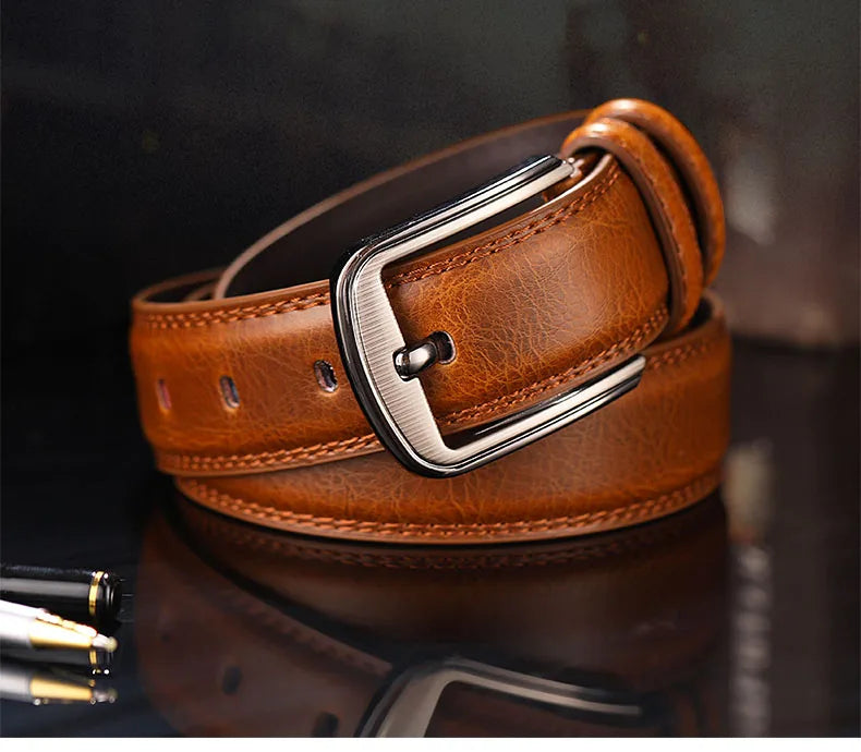1Pc 3.7*110-130cm Men's 2nd Cowskin Leather Belts Male Designer Business Waistband Crafts for Adults Jeans Accessories