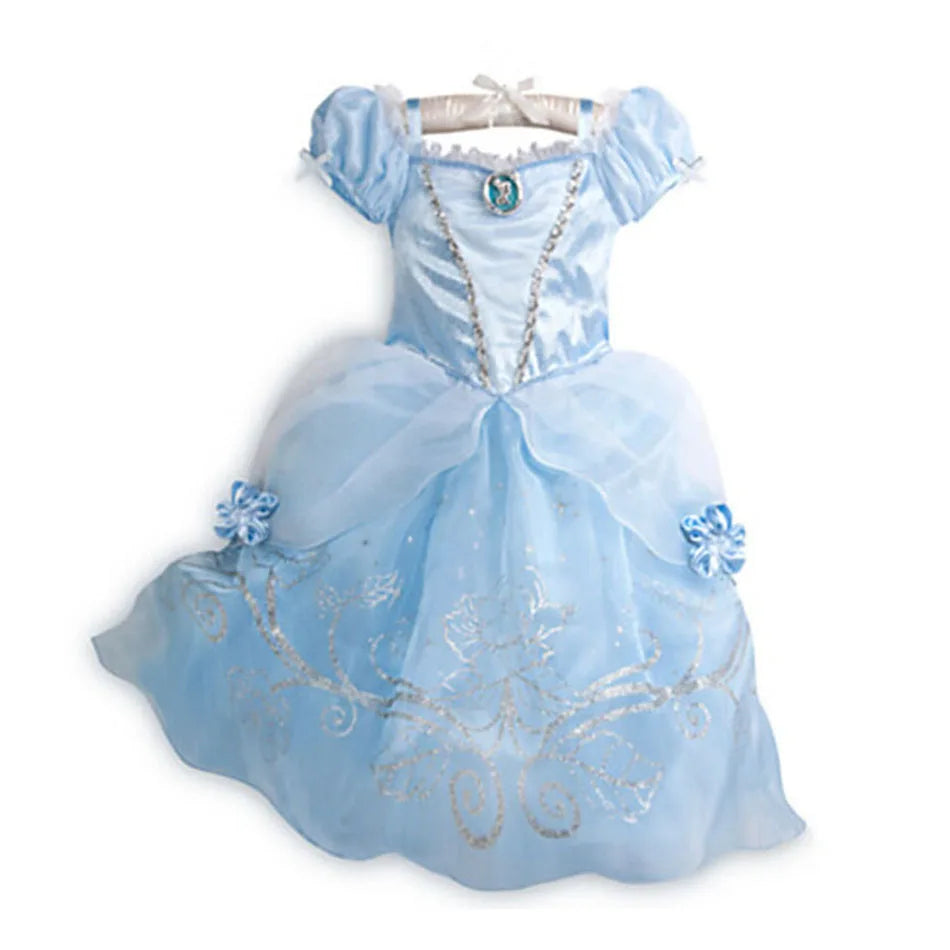Little Girl Rapunzel Costume Party Fancy Princess Dress Christmas Cosplay Belle Sleeping Beauty Cinderella Carnival Disguise