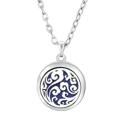 New Stainless Steel Fashion Tree Of Life  Aromatherapy Necklace Essential Oil Diffuser Perfume Locket Pendant Women Jewelry Gift