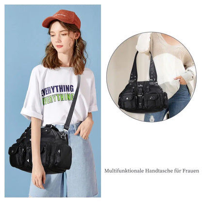 Women Small Handbags Satchel Top-handle Handbag PU Shoulder Bag 8”x11” Dumpling Pack Multi-pockets Shoulder Bag
