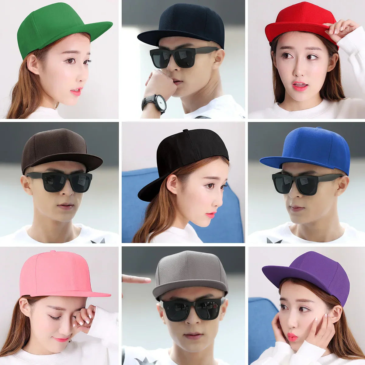 Man Plus Size Baseball Caps Adult Flat Peak Hip Hop Fitted Hat Men Women Large Size Snapback Cap size 6 3/4 to size 8