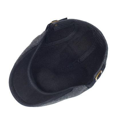 Big Size Newsboy Cap Men Winter Wool Thick Warm Vintage Herringbone Casual
