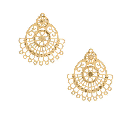 4pcs Gold Stainless Steel Filigree Earring Charm Pendants Connectors for Earring DIY Jewelry Making Supplies wholesale