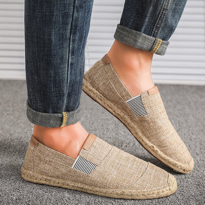 Mens Shoes Casual Male Breathable Canvas Shoes Men Chinese Fashion Soft Slip On Espadrilles For Men Loafers Driving Shoes