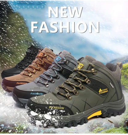 Men Winter Snow Boots Waterproof Leather Sneakers Super  Warm Men's Boots Outdoor Male Hiking Boots Work Shoes Size 39-47