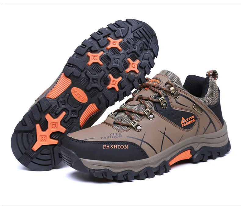 Men Winter Snow Boots Waterproof Leather Sneakers Super  Warm Men's Boots Outdoor Male Hiking Boots Work Shoes Size 39-47
