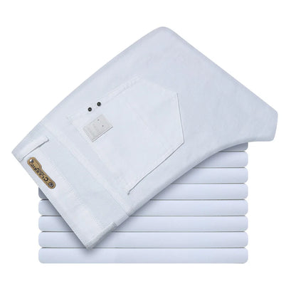 Men White Jeans Fashion Casual Classic Style Slim Fit Soft Trousers Male Advanced Stretch Pants
