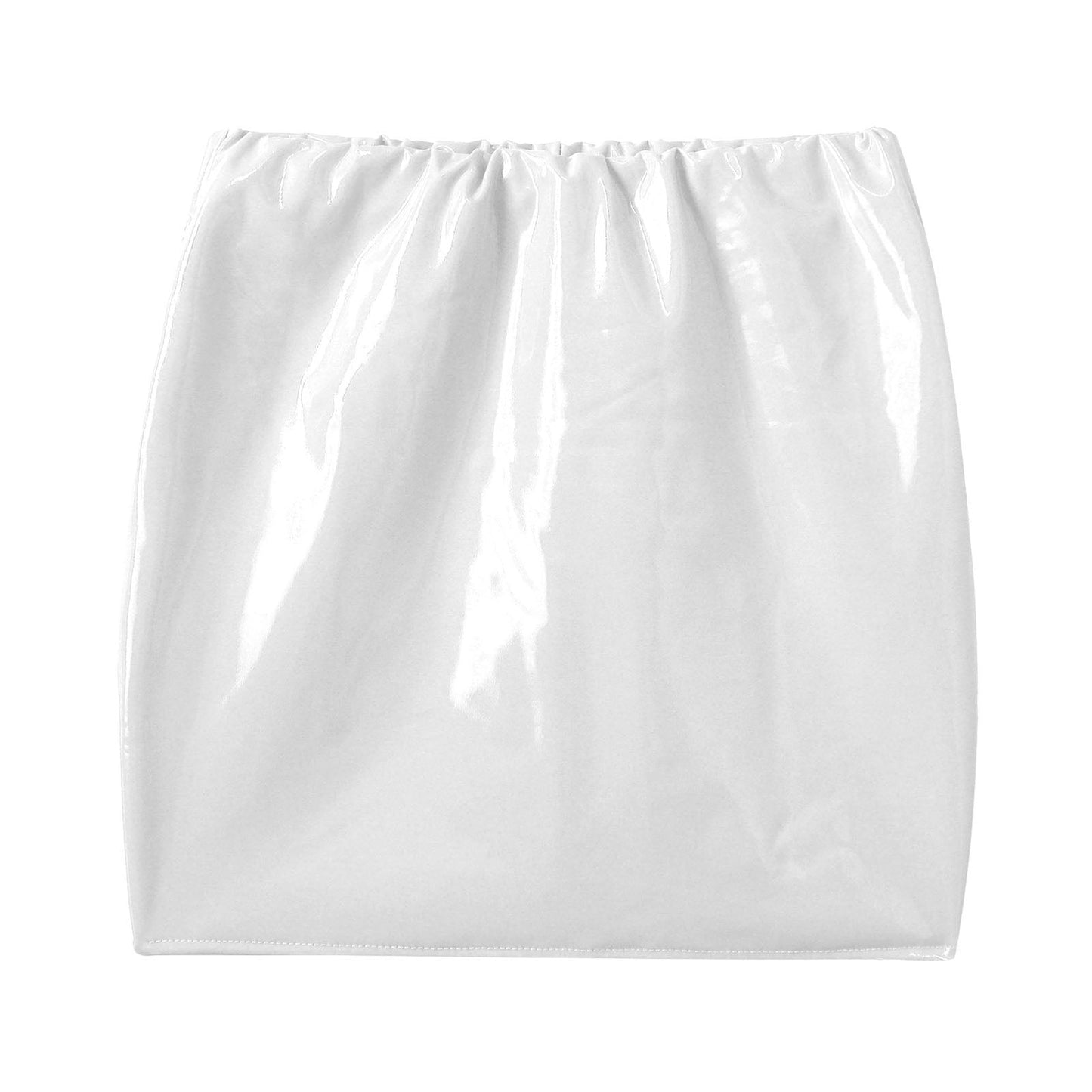 Glossy Patent Leather Miniskirt for Womens Solid Color Elastic Waistband Pencil Skirt Music Festival Costume Daily Wear Clubwear
